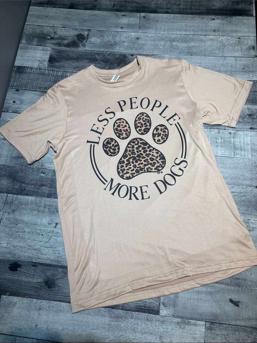 Less People More Dogs Leopard Paw Dog Lovers T-Shirt
